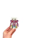 Taylor Shaye Women's Beaded Bow Drop Earrings In Magenta/purple In Multi