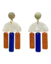 Taylor Shaye Women's Huddle Drops Earrings In Orange/blue In Multi
