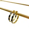 Taylor Shaye Women's Star Cz Enamel Hoop Earrings In Black In Gold