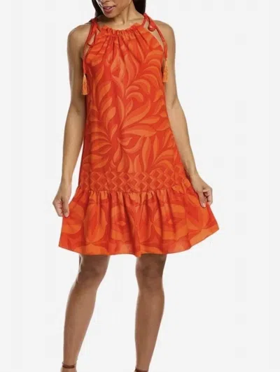 Taylor Shift Tassel Halter Dress - Petite In Orange