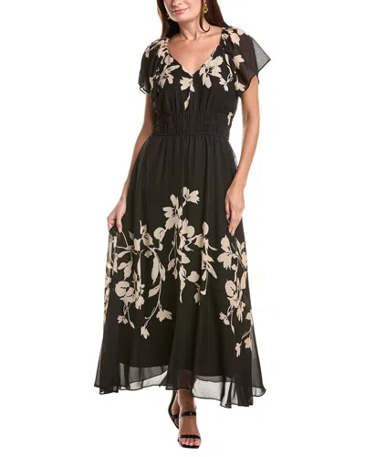 Taylor Short Sleeve Midi Dress In Black