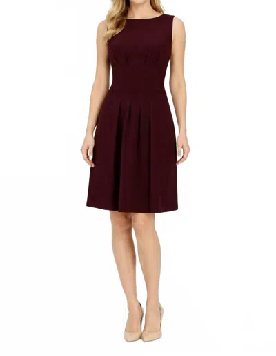 Taylor Sleeveless A-line Day Dress In Aubergine In Purple