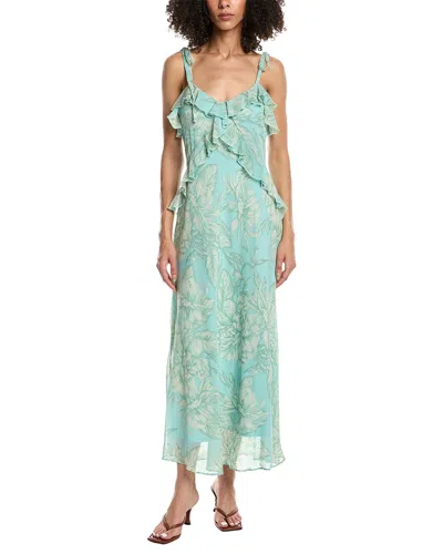 Taylor Sleeveless Floral Printed Maxi Dress In Blue