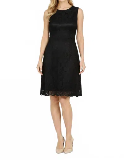 Taylor Sleeveless Lace Dress In Black
