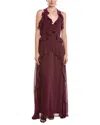 Taylor Solid Maxi Dress In Burgundy