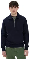 Taylor Stitch Apres Quarter Zip Sweatshirt Rinsed Indigo In Rinsed Indigo