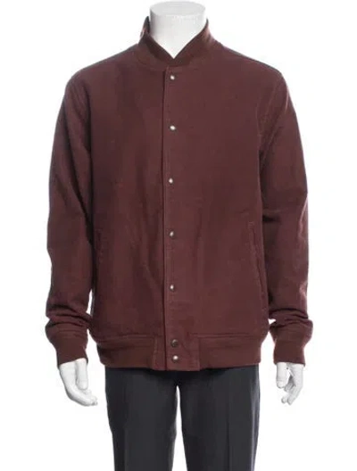 Pre-owned Taylor Stitch Bomber Jacket In Burgundy