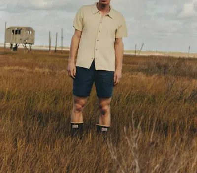 Taylor Stitch Button Down Polo Shirt In Oat Crochet In Neutral