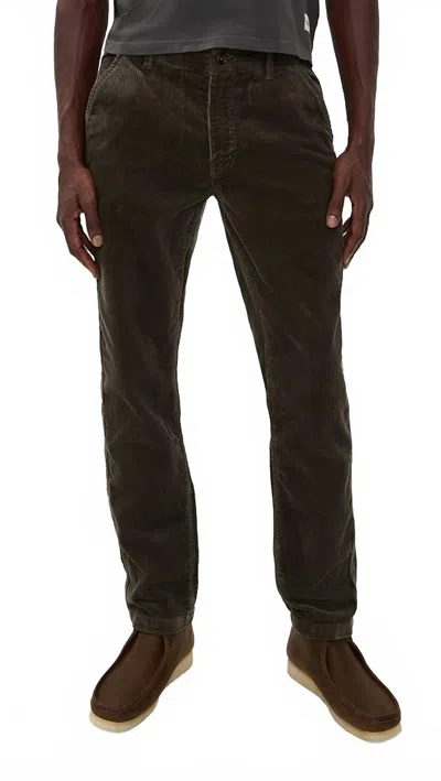 Taylor Stitch Carnegie Straight Pant In Fatigue Olive Corduroy In Green