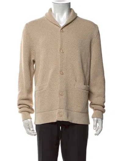 Pre-owned Taylor Stitch Collar Long Sleeve Cardigan In Neutrals
