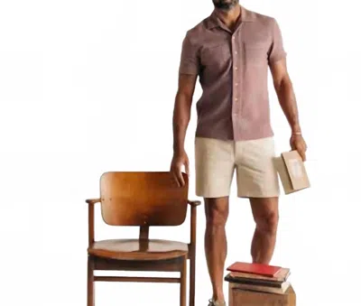 Taylor Stitch Conrad Short Sleeve Button Down Shirt In Red In Brown
