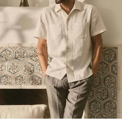 Taylor Stitch Conrad Short Sleeve Shirt In Vintage White Linen In Neutral
