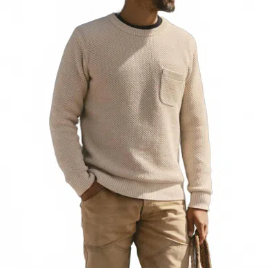 Taylor Stitch Crawford Crew Sweater In Marled Natural In Gold