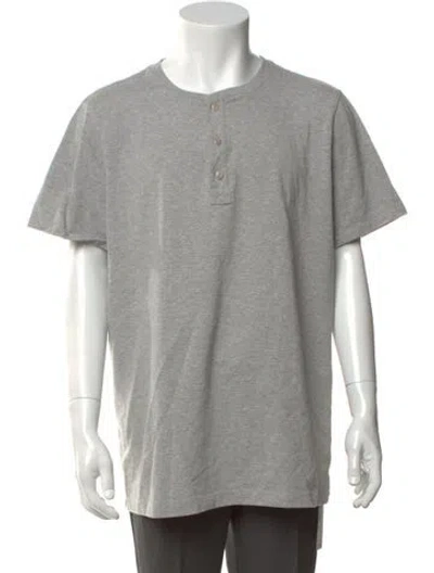 Pre-owned Taylor Stitch Crew Neck Short Sleeve Henley In Grey