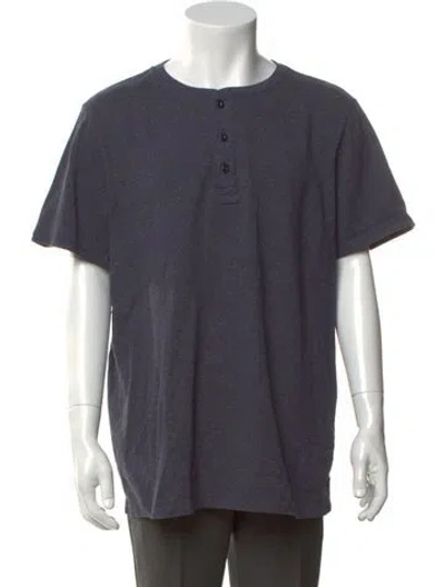 Pre-owned Taylor Stitch Crew Neck Short Sleeve Henley In Grey