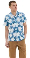 Taylor Stitch Davis Dailola Print Short Sleeve Shirt Vintage White Fractal In Vintage White Fractal