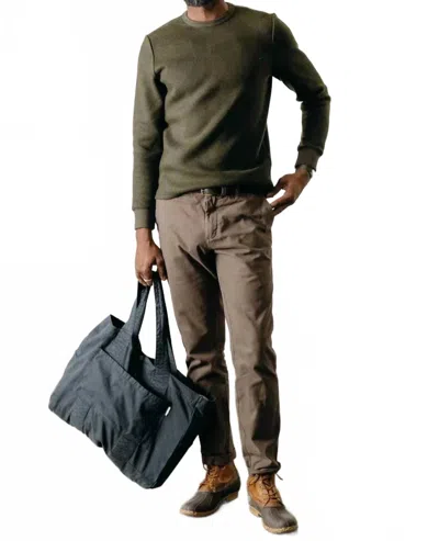 Taylor Stitch Evans Crew Sweater In Forest Birdseye Wool In Green