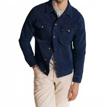 Taylor Stitch Long Haul Jacket In Rinsed Indigo Waffle In Blue