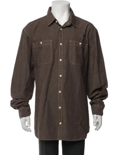 Pre-owned Taylor Stitch Long Sleeve Denim Shirt In Brown