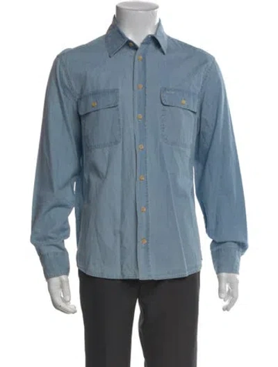 Pre-owned Taylor Stitch Long Sleeve Dress Shirt In Blue