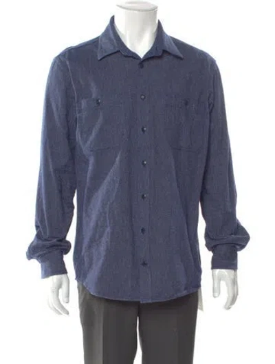 Pre-owned Taylor Stitch Long Sleeve Shirt In Blue
