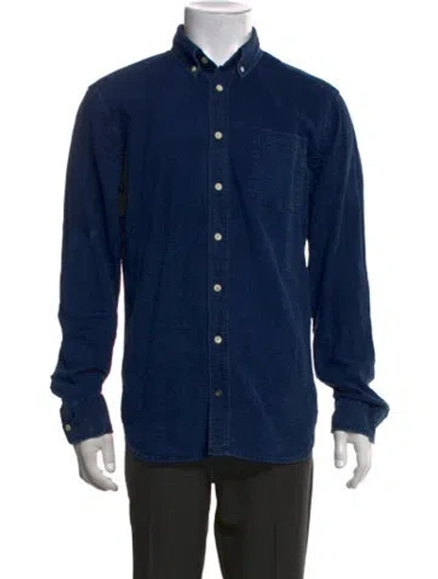 Pre-owned Taylor Stitch Long Sleeve Shirt In Blue