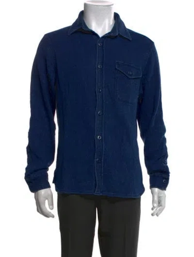 Pre-owned Taylor Stitch Long Sleeve Shirt In Blue