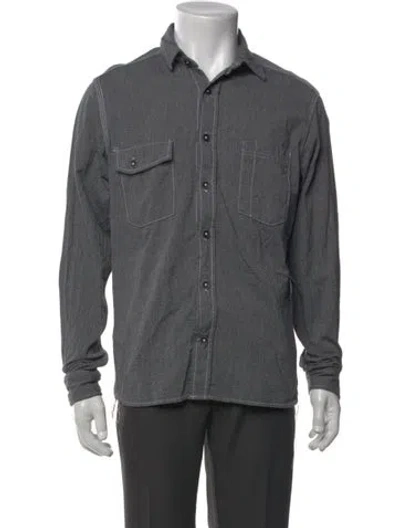Pre-owned Taylor Stitch Long Sleeve Shirt In Gray