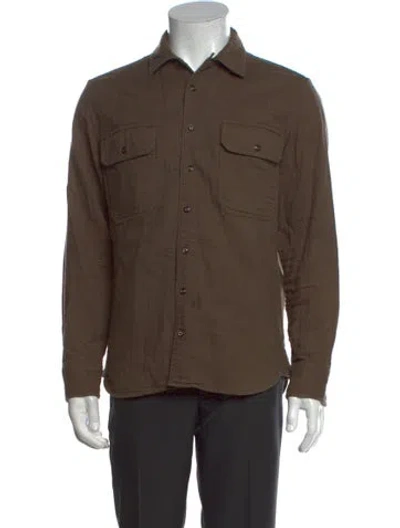 Pre-owned Taylor Stitch Long Sleeve Shirt In Green