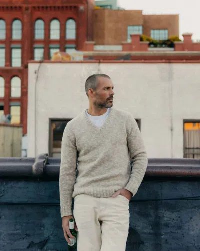 Taylor Stitch Match V Neck Sweater In Sable Merino Slub In Multi