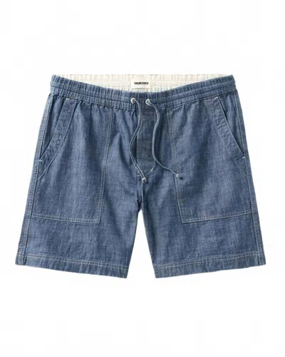 Taylor Stitch Men's Breakwater Short In Washed Indigo Chambray In Blue