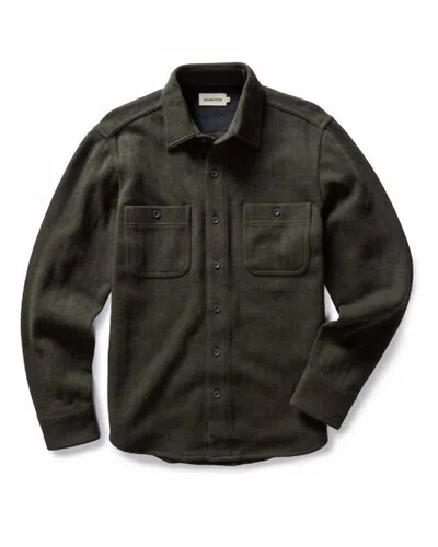 Taylor Stitch Men's Coastline Knit Shirt In Heather Army In Green