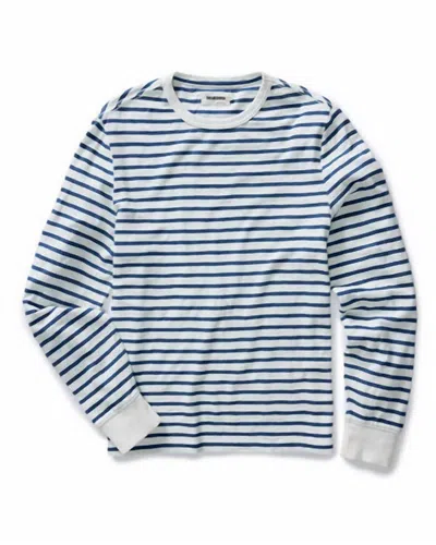 Taylor Stitch Men's Organic Cotton Long Sleeve Tee In Indigo Stripe In Multi