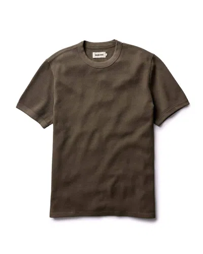 Taylor Stitch Men's Organic Cotton Short Sleeve Shirt In Fatigue Olive Waffle In Multi
