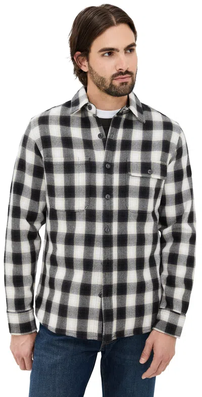 Taylor Stitch Moto Utility Shirt White Smoke Plaid