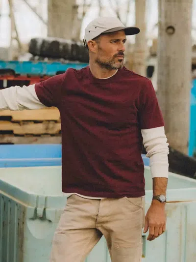 Taylor Stitch Organic Cotton Shop Tee In Dried Cherry Twist In Burgundy