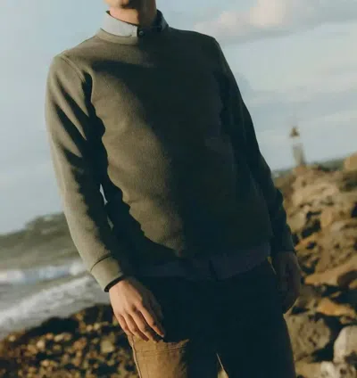 Taylor Stitch Organic Cotton Waffle Crew Sweater In Deep Sea In Green