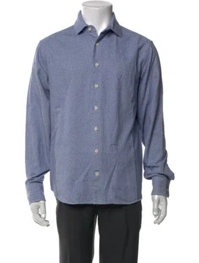 Pre-owned Taylor Stitch Patterned Long Sleeve Shirt In Blue