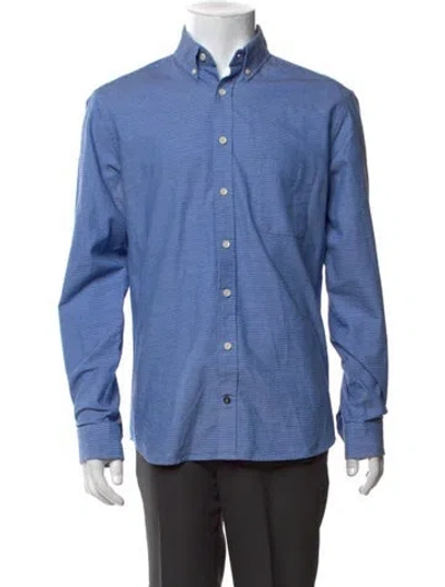 Pre-owned Taylor Stitch Patterned Long Sleeve Shirt In Blue