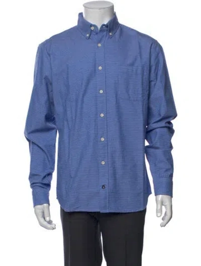 Pre-owned Taylor Stitch Patterned Long Sleeve Shirt In Blue