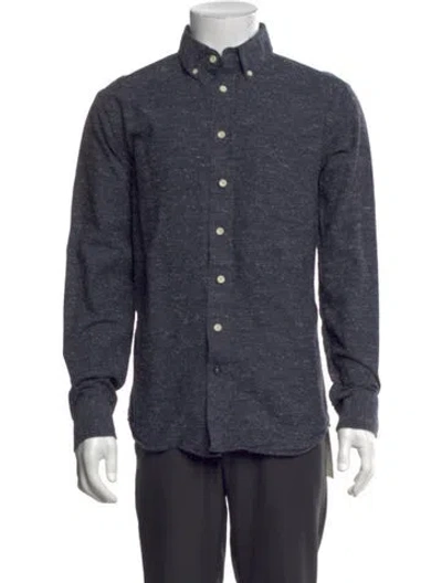 Pre-owned Taylor Stitch Patterned Long Sleeve Shirt In Blue