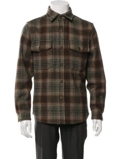 Pre-owned Taylor Stitch Plaid Print Jacket In Green