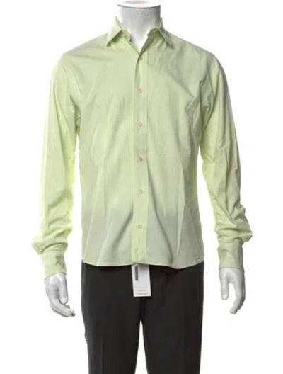 Pre-owned Taylor Stitch Plaid Print Long Sleeve Dress Shirt In Green