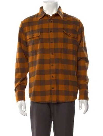 Pre-owned Taylor Stitch Plaid Print Long Sleeve Shirt In Brown