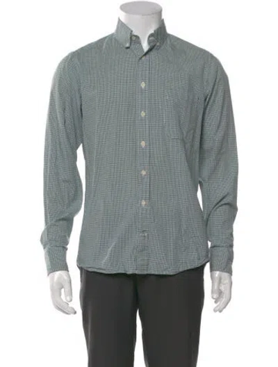 Pre-owned Taylor Stitch Plaid Print Long Sleeve Shirt In Green