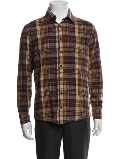 Pre-owned Taylor Stitch Plaid Print Long Sleeve Shirt In Multicolor