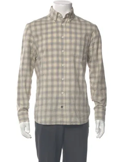 Pre-owned Taylor Stitch Plaid Print Long Sleeve Shirt In Neutral
