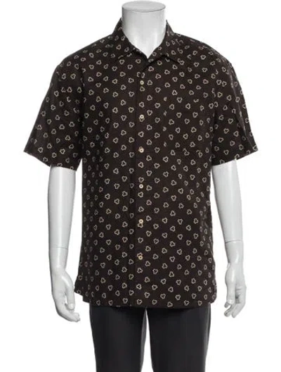 Pre-owned Taylor Stitch Printed Short Sleeve Shirt In Brown