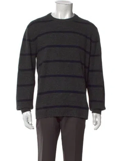 Pre-owned Taylor Stitch Striped Crew Neck Pullover In Gray