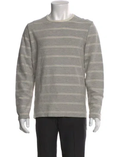 Pre-owned Taylor Stitch Striped Crew Neck Sweatshirt In Gray